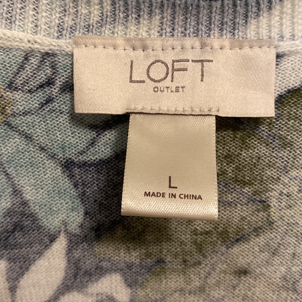 LOFT Cardigan and Cami Set - Aqua and Olive Floral - Picture 10 of 13